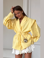 MAAYAH Manteau Blazer à lacets pour femmes, é